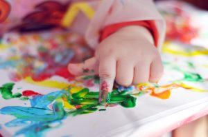 Artwork in progress - child painting